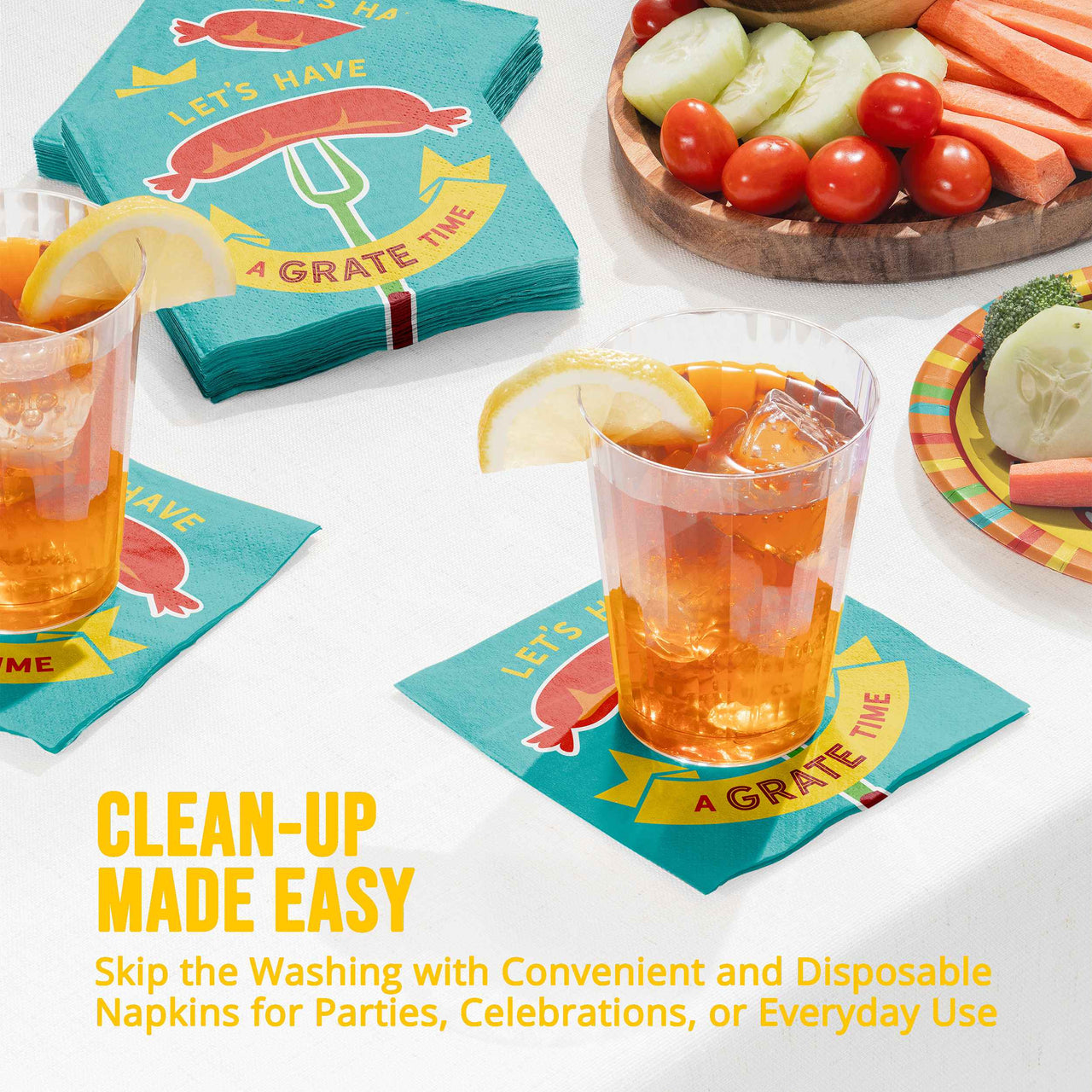 Sizzle and Serve Beverage Napkins 5" x 5"