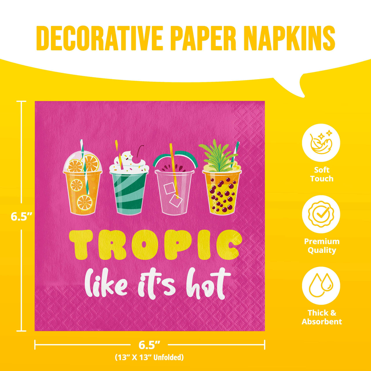 Tropic Par-Tea Luncheon Napkins 6.5" x 6.5"