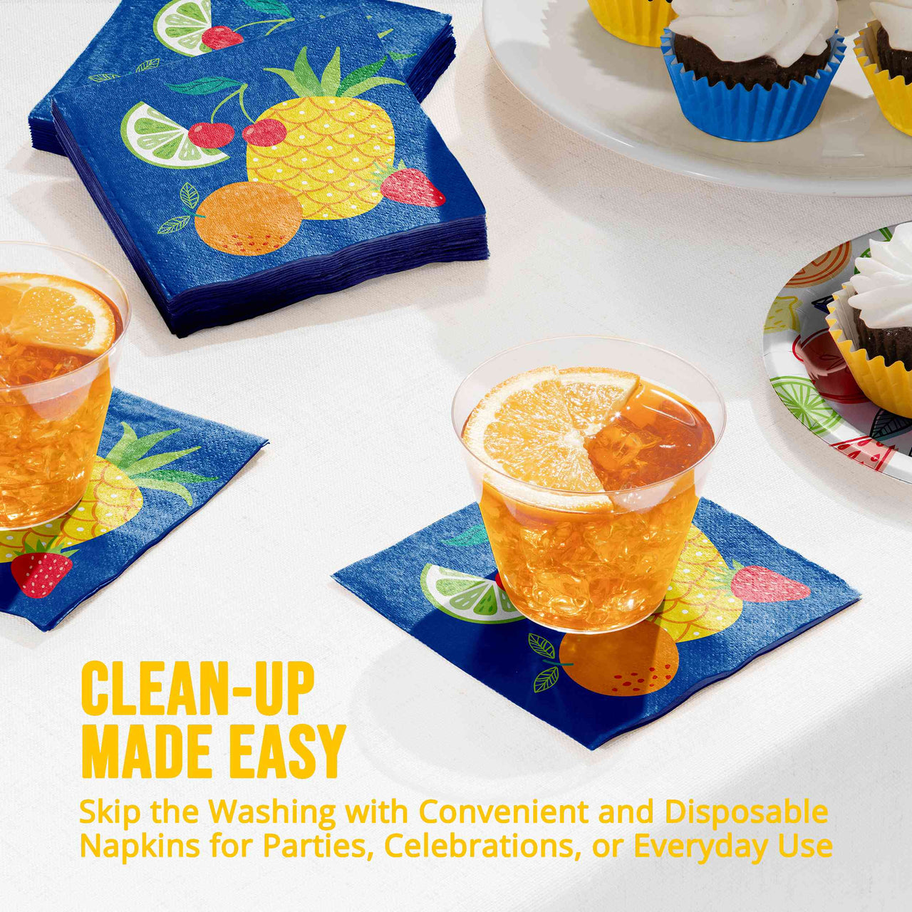 Citrus Bliss Beverage Napkins 5" x 5"