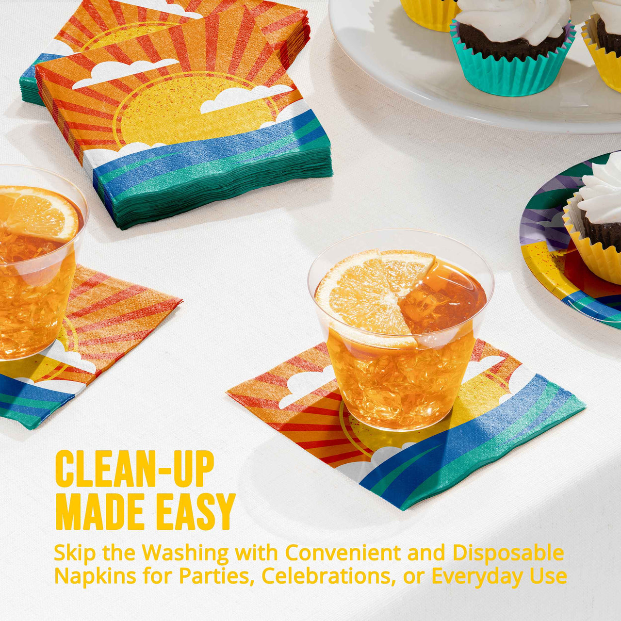 Sun Kissed Beverage Napkins 5" x 5"