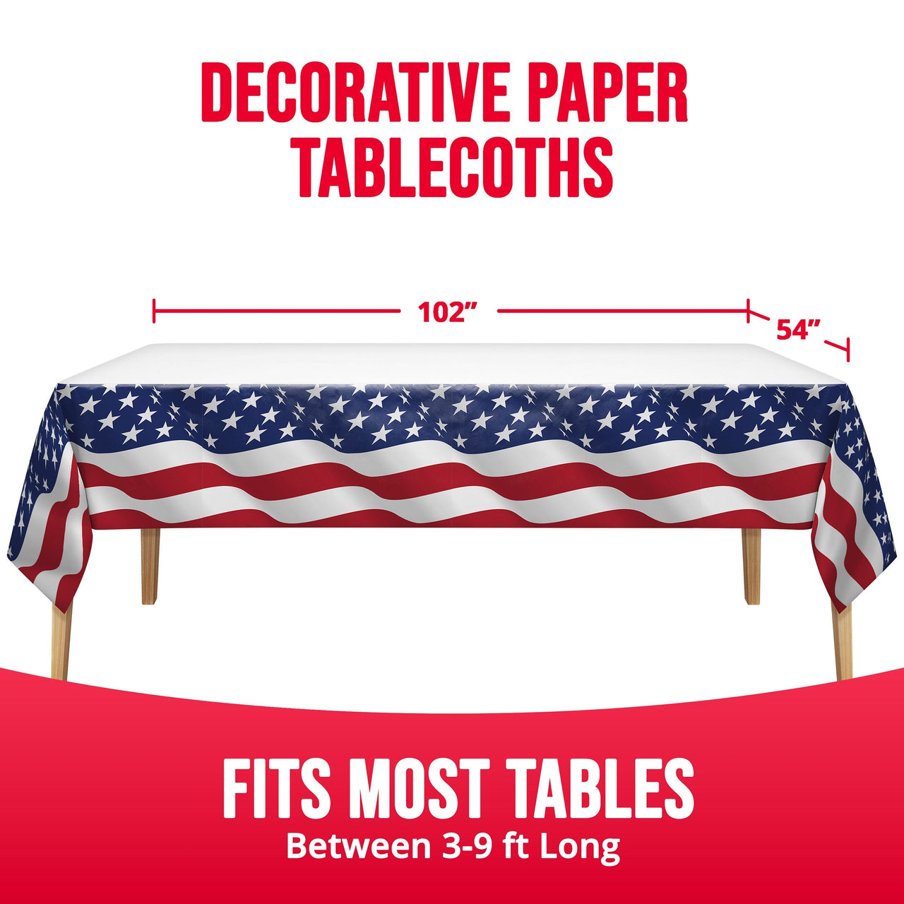 Flag Flair Plastic Tablecovers 54" x 96"