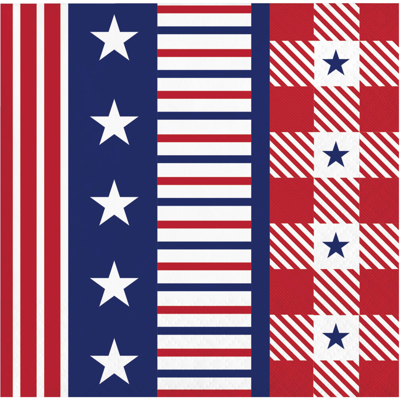 Patriotic Patterns Beverage Napkins 5" x 5"