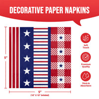 Patriotic Patterns Beverage Napkins 5