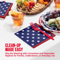 Patriotic Patterns Luncheon Napkins 6.5