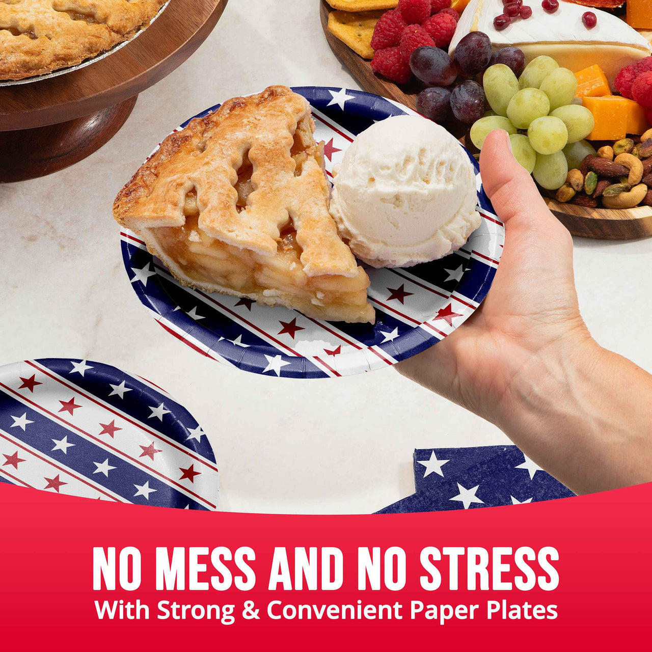 Patriotic Patterns Luncheon Plates 7"