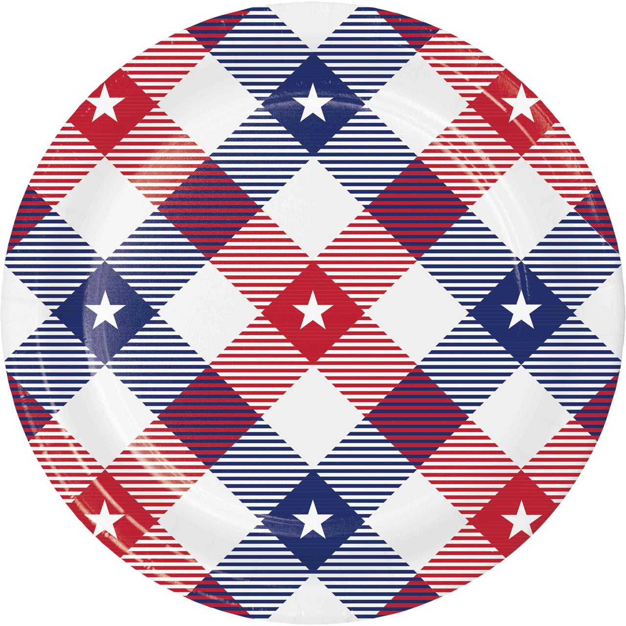 Patriotic Patterns Dinner Plates 9"