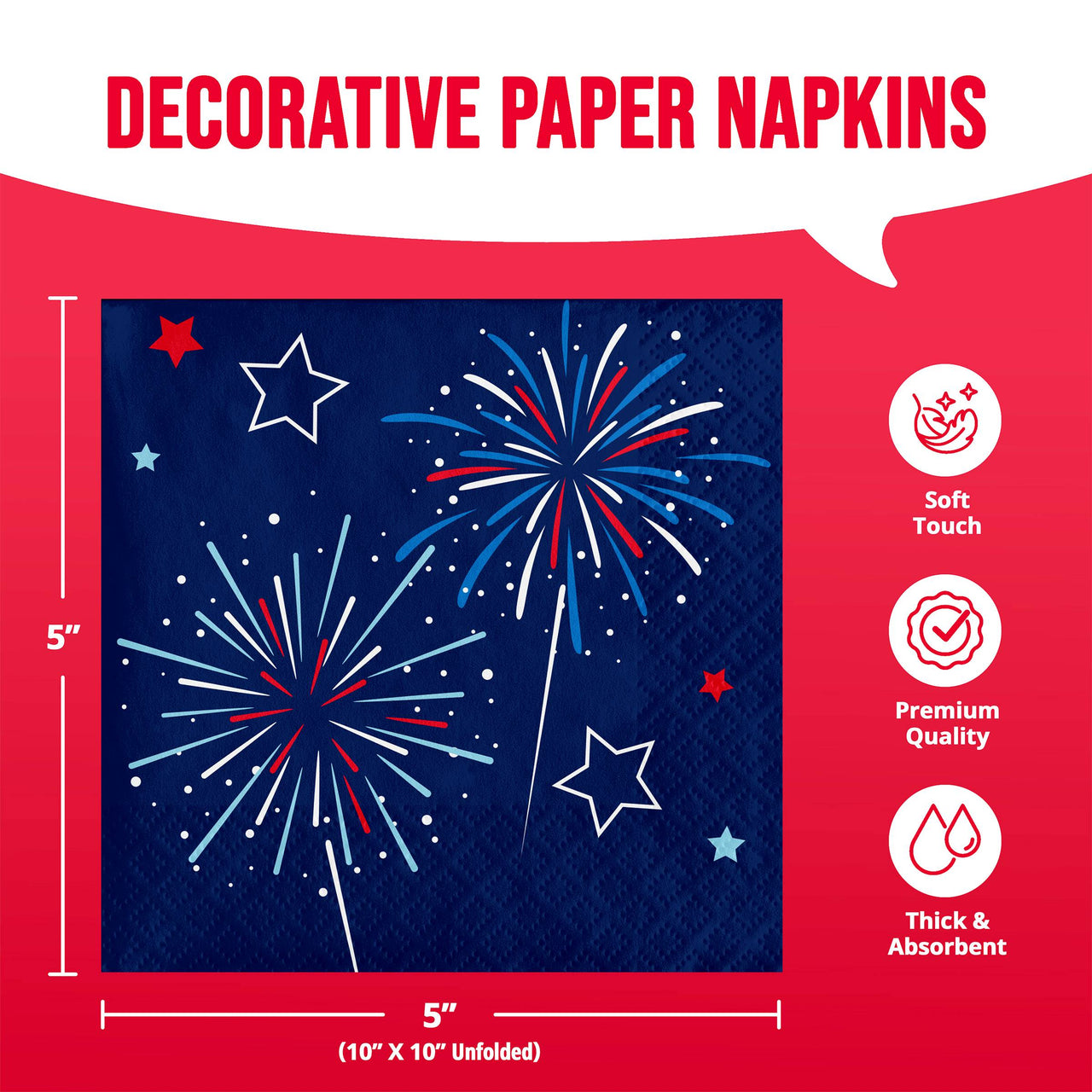 Liberty Lights Beverage Napkins 5" x 5"