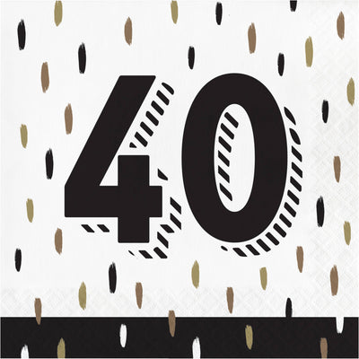 Golden Wishes 40th Luncheon Napkins 6.5" x 6.5"