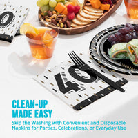 Golden Wishes 40th Luncheon Napkins 6.5