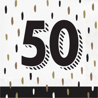 Golden Wishes 50th Luncheon Napkins 6.5" x 6.5"