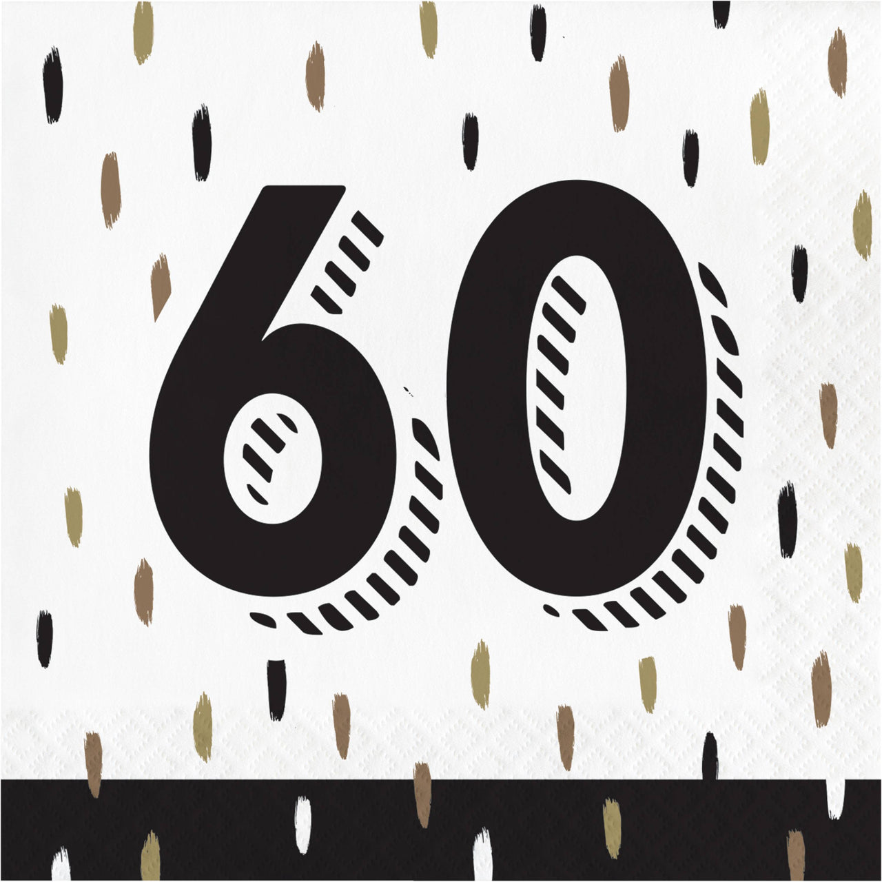Golden Wishes 60th Luncheon Napkins 6.5" x 6.5"