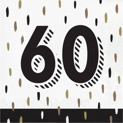 Golden Wishes 60th Luncheon Napkins 6.5" x 6.5"