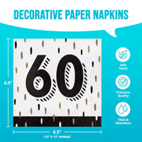 Golden Wishes 60th Luncheon Napkins 6.5
