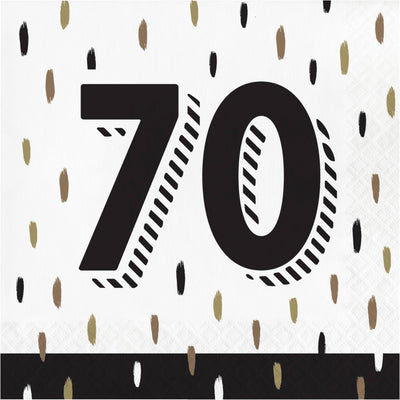 Golden Wishes 70th Luncheon Napkins 6.5" x 6.5"