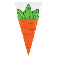 Carrot Shaped Cello Bags (20-Count) - 7.75 x 13 Inch Treat Bags