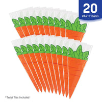 Carrot Shaped Cello Bags (20-Count) - 7.75 x 13 Inch Treat Bags - view 4