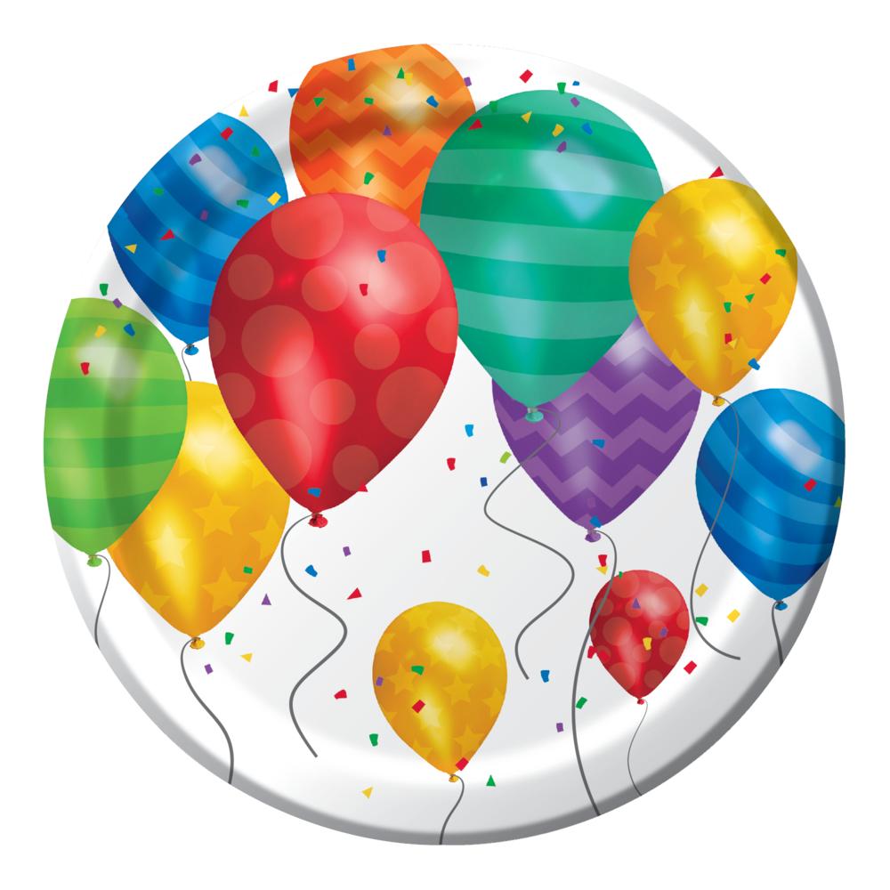 96 pc Bulk Balloon Blast 7 inch Dessert Plate - Birthday Party Supplies by Creative Converting