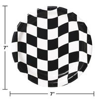 96ct Bulk Black and White Check Dessert Plates