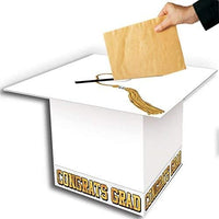 Grad Cap Graduation Party Card Box - white