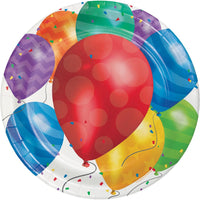 96 pc Bulk Balloon Blast 9 inch Dinner Plate - Birthday Party Supplies by Creative Converting