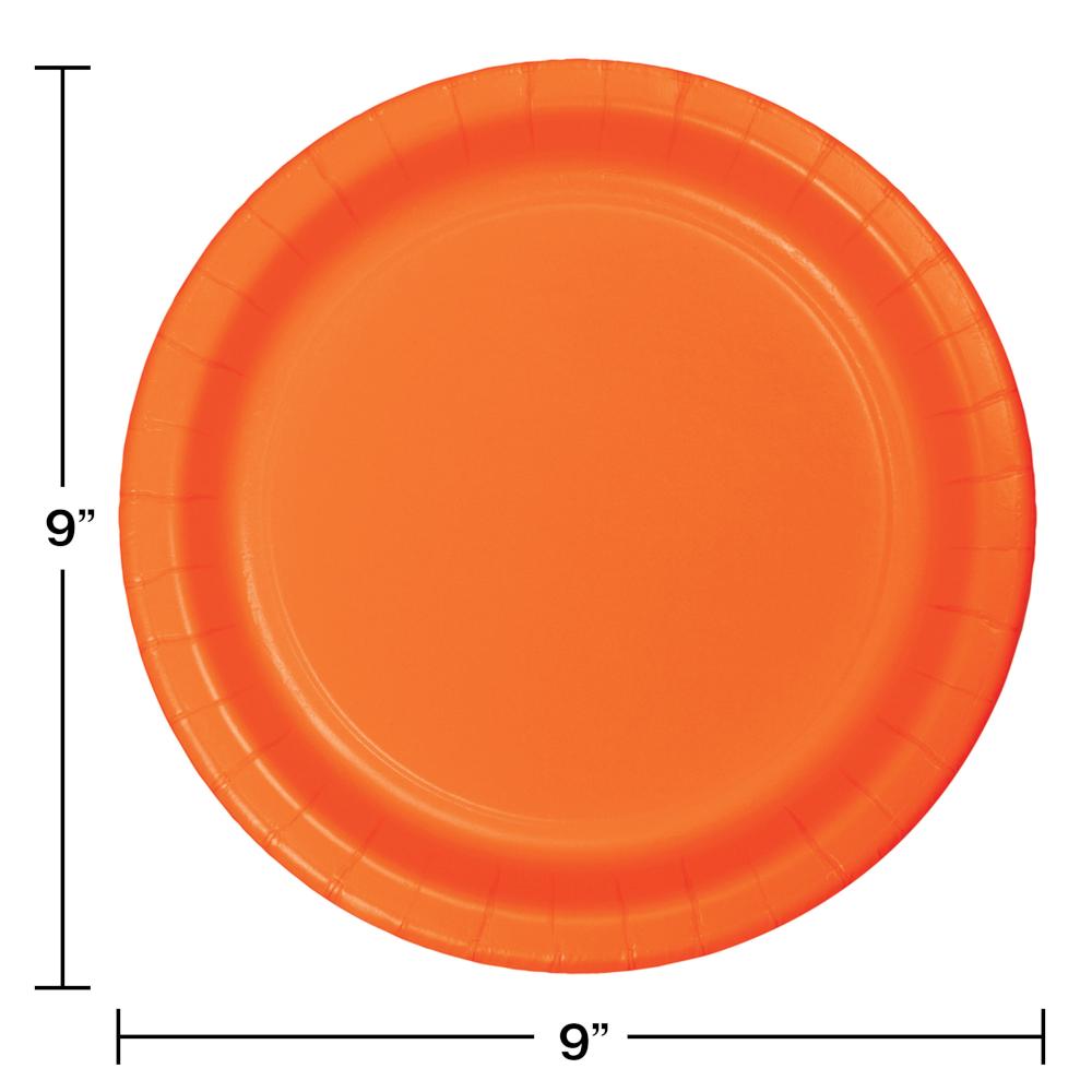 240ct Bulk Sunkissed Orange Sturdy Style Dinner Plates