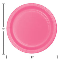 240ct Bulk Candy Pink Sturdy Style Dinner Plates