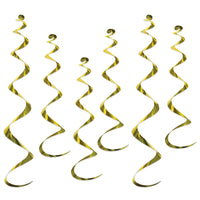 Yellow Twirly Whirlys Hanging Decorations (6-Pack)