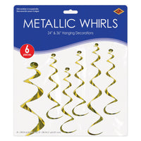 Yellow Twirly Whirlys Hanging Decorations (6-Pack)