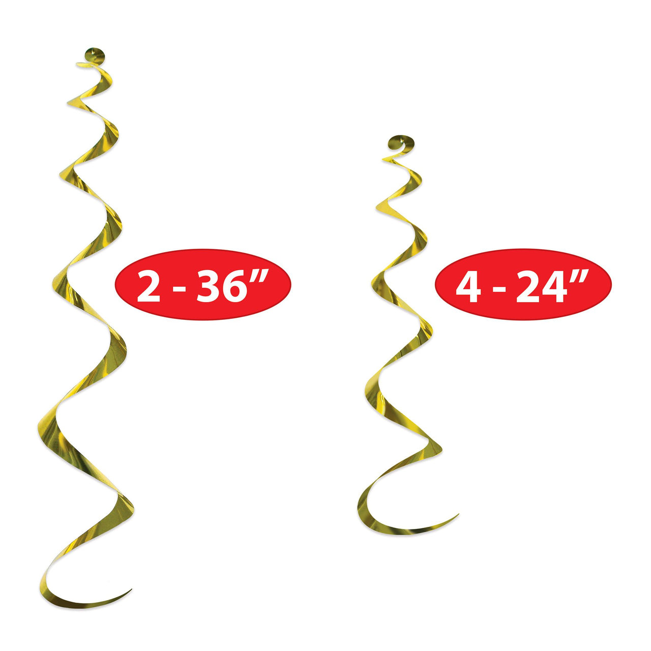 Yellow Twirly Whirlys Hanging Decorations (6-Pack)