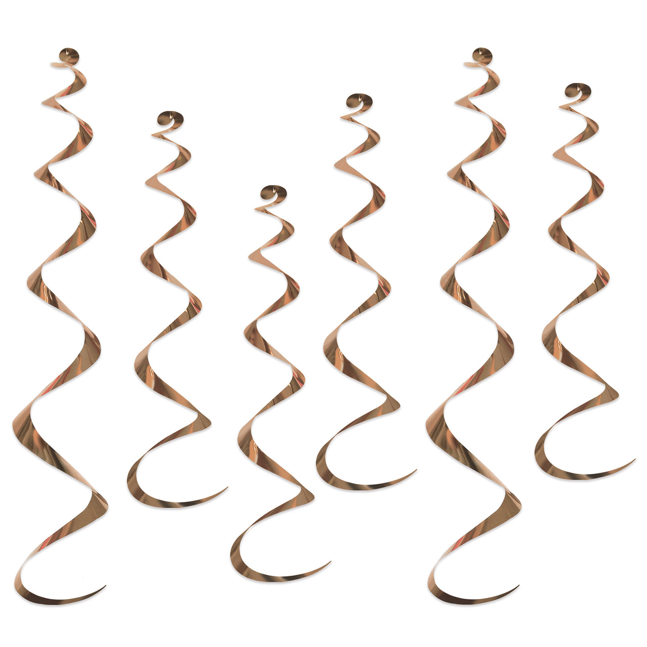 Rose Gold Twirly Whirlys, 4-24" & 2-36", Hanging Decorations, General Occasion
