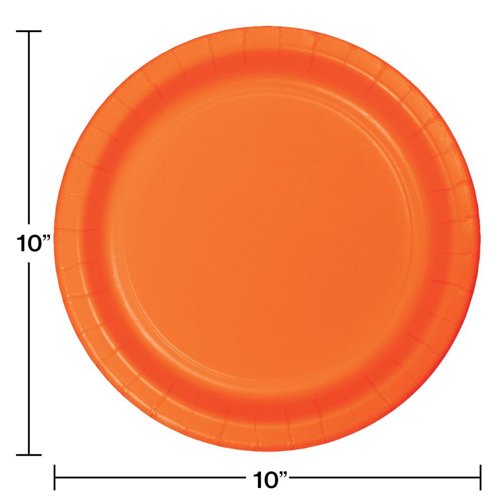 240ct Bulk Sunkissed Orange Sturdy Style Banquet Plates