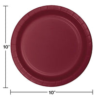 240ct Bulk Burgundy Sturdy Style Banquet Plates