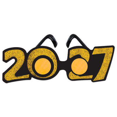 2027 Gold Glitter Eyeglasses – New Year's & Graduation Party Favors