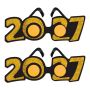 2027 Gold Glitter Eyeglasses New Year's & Graduation Party Favors