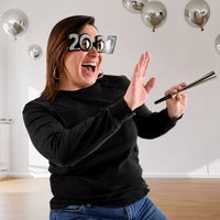 2027 Silver Glitter Eyeglasses - New Year & Graduation Party Favors