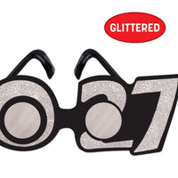 2027 Silver Glitter Eyeglasses - New Year & Graduation Party Favors