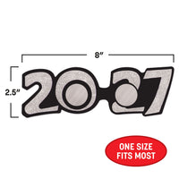 2027 Silver Glitter Eyeglasses - New Year & Graduation Party Favors