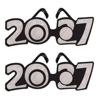 2027 Silver Glitter Eyeglasses - New Year & Graduation Party Favors