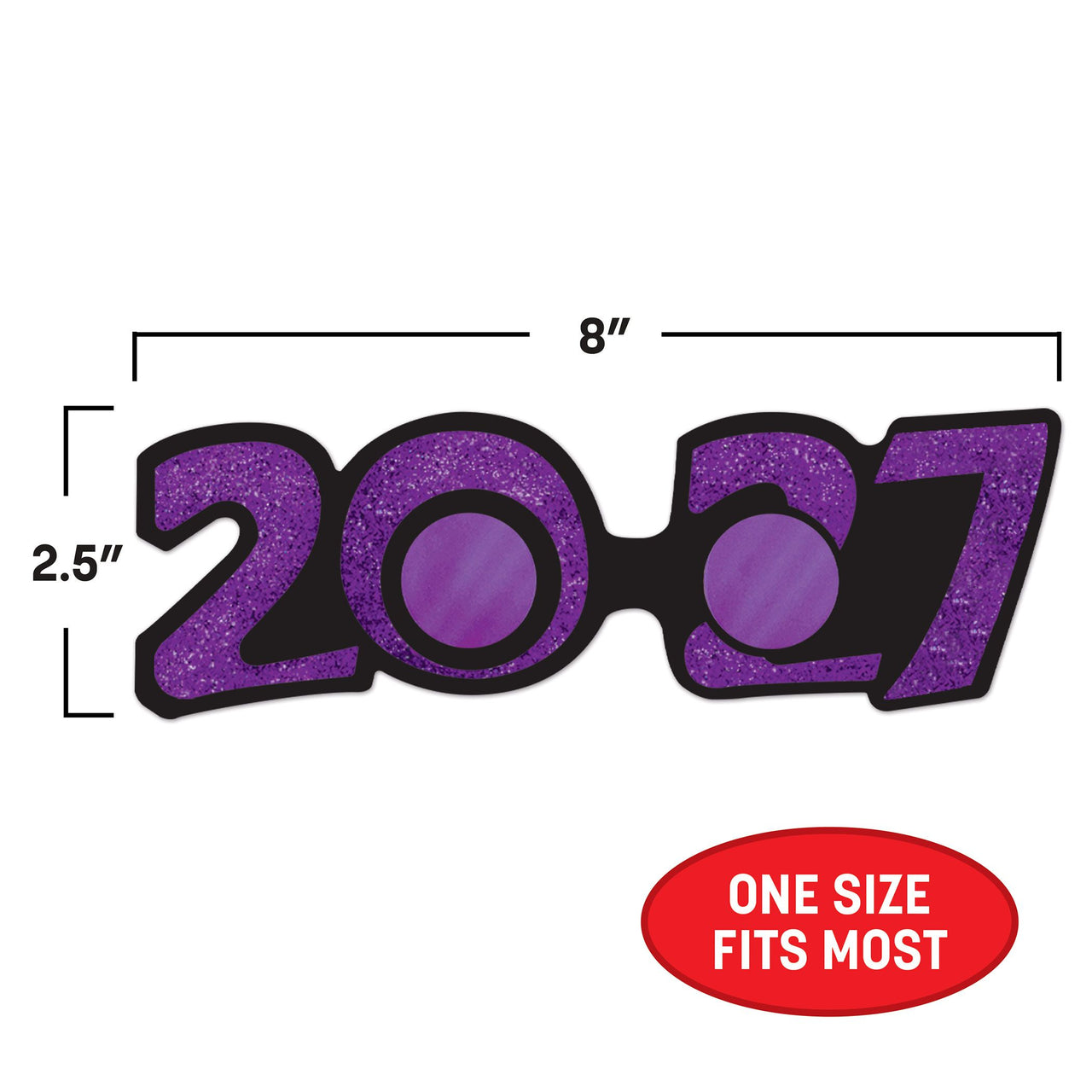 2027 Glitter Eyeglasses - Assorted Colors, One Size Fits Most