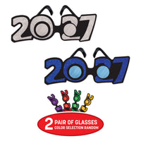 2027 Glitter Eyeglasses - Assorted Colors, One Size Fits Most