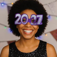 2027 Glittered Foil Eyeglasses - New Year's & Graduation Party Favors - view 3
