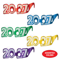 2027 Glittered Foil Eyeglasses - New Year's & Graduation Party Favors - view 6
