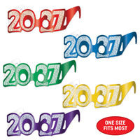 2027 Glittered Foil Eyeglasses - New Year's & Graduation Party Favors - view 7