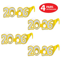 Gold Glitter 2026 Eyeglasses - New Year & Graduation Favors