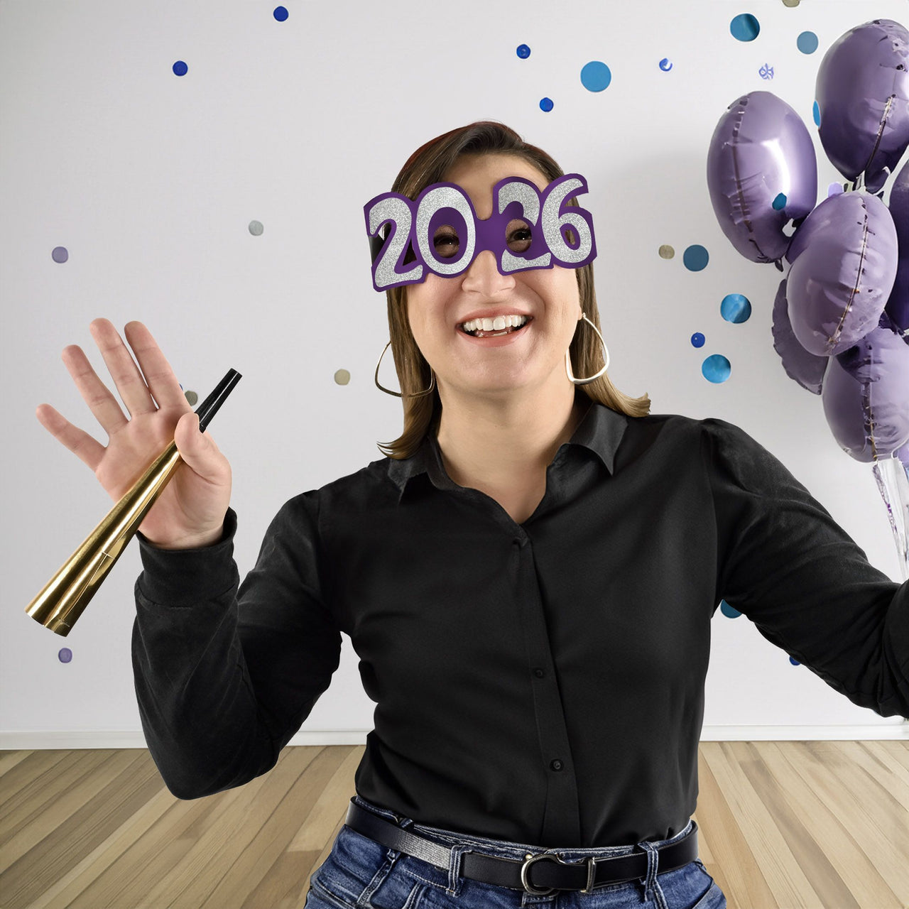 2026 Glittered Eyeglasses - New Year & Graduation Party Favors