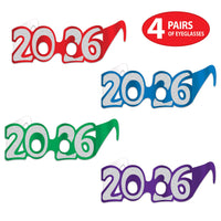 2026 Glittered Eyeglasses - New Year & Graduation Party Favors