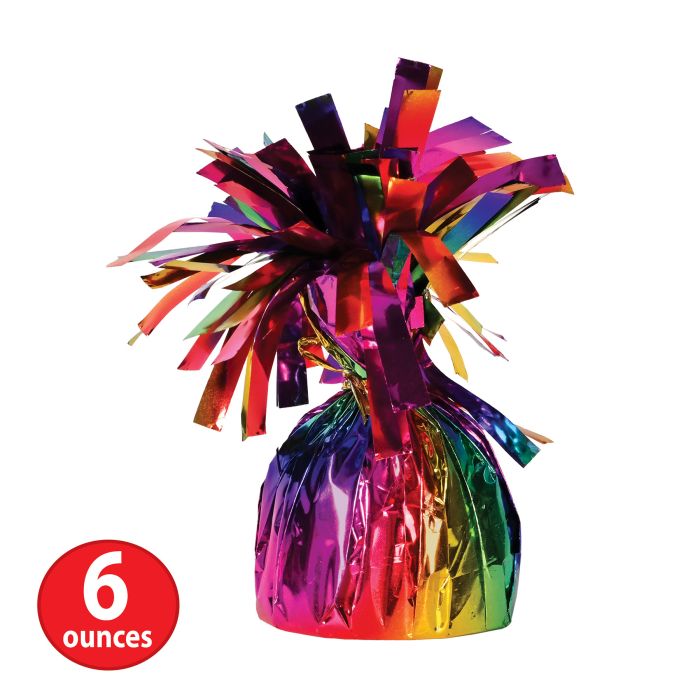 Rainbow Metallic Wrapped Balloon Weight