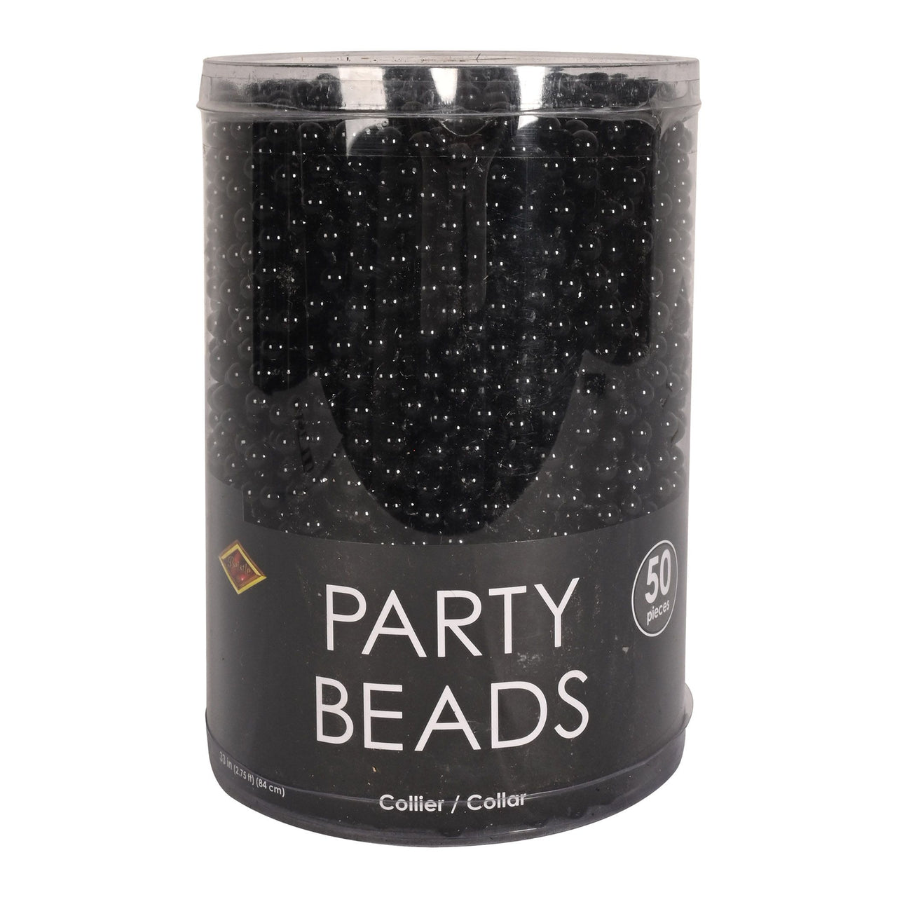 Black Party Beads - 7mm x 33" (50/Pkg)