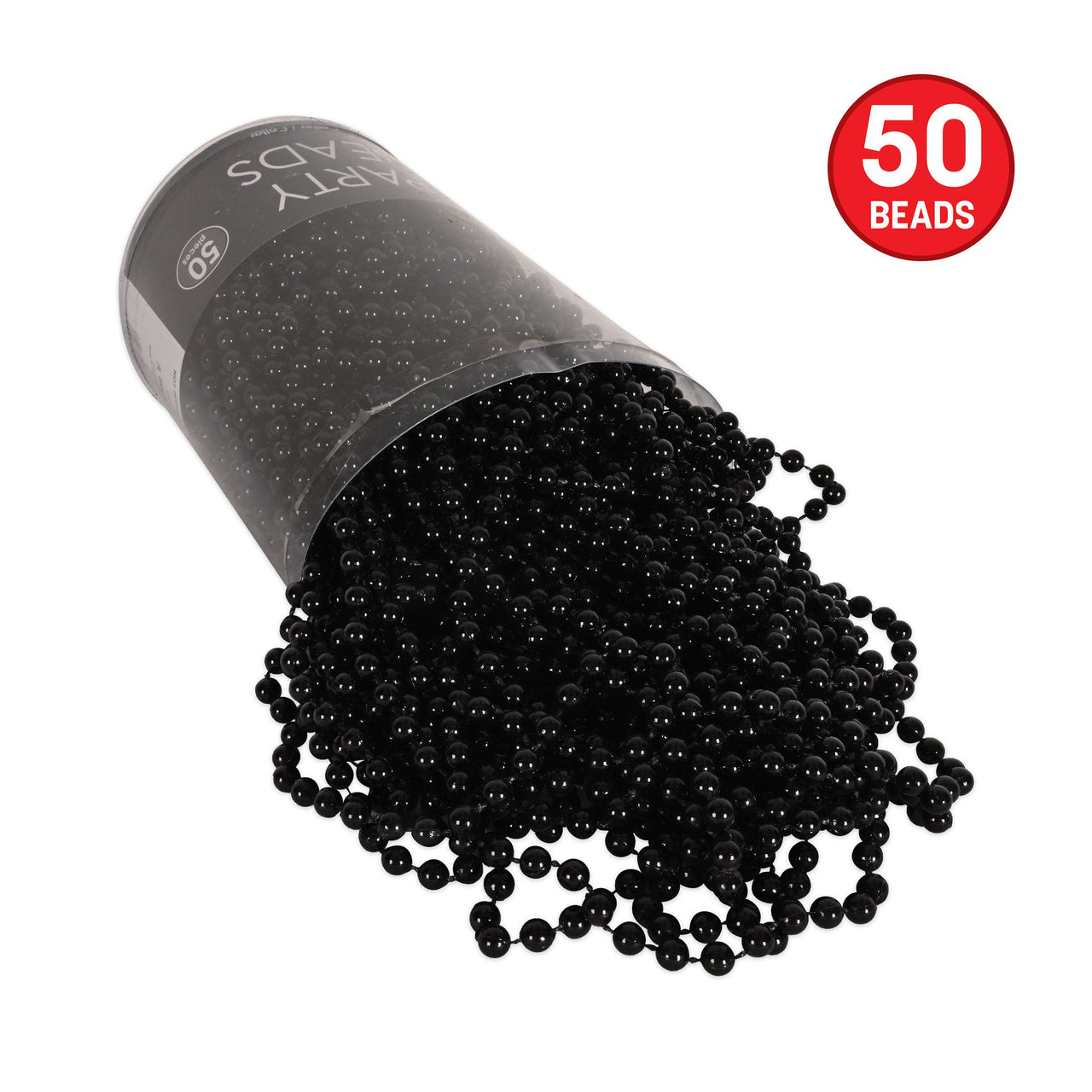 Black Party Beads - 7mm x 33" (50/Pkg)