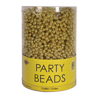 Gold Party Beads - 7mm x 33 inch (50/Pkg)